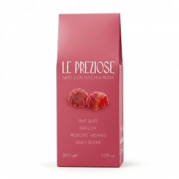 Мармелад драгоценности с клубникой Le Preziose Gelées con succhi di frutta Fragola, 200 г