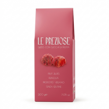 Мармелад драгоценности с клубникой Le Preziose Gelées con succhi di frutta Fragola, 200 г