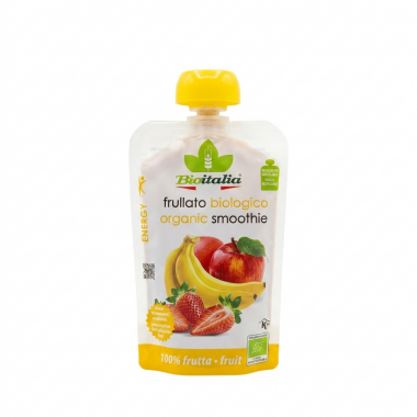 Пюре из яблока, банана и клубники (смузи) Bioitalia Organic Smoothie Apple-Banana-Strawberry BIO, 120 г